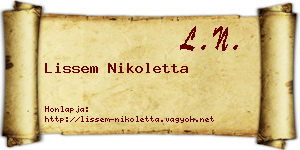 Lissem Nikoletta névjegykártya